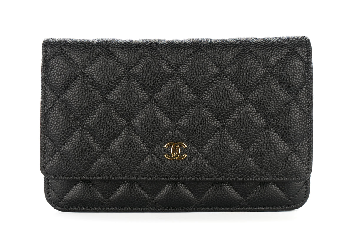 Chanel Wallet On Chain Quilted Black Caviar Gold Hardware - view 1