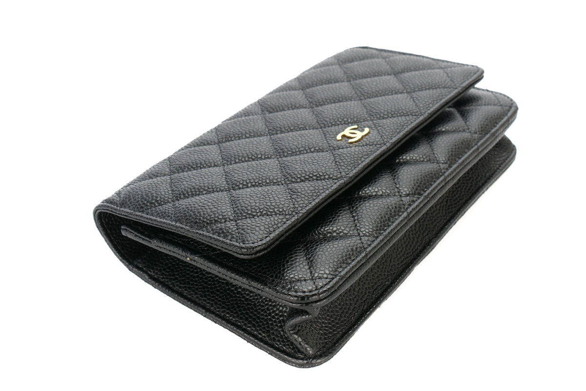 Chanel Wallet On Chain Quilted Black Caviar Gold Hardware - view 11