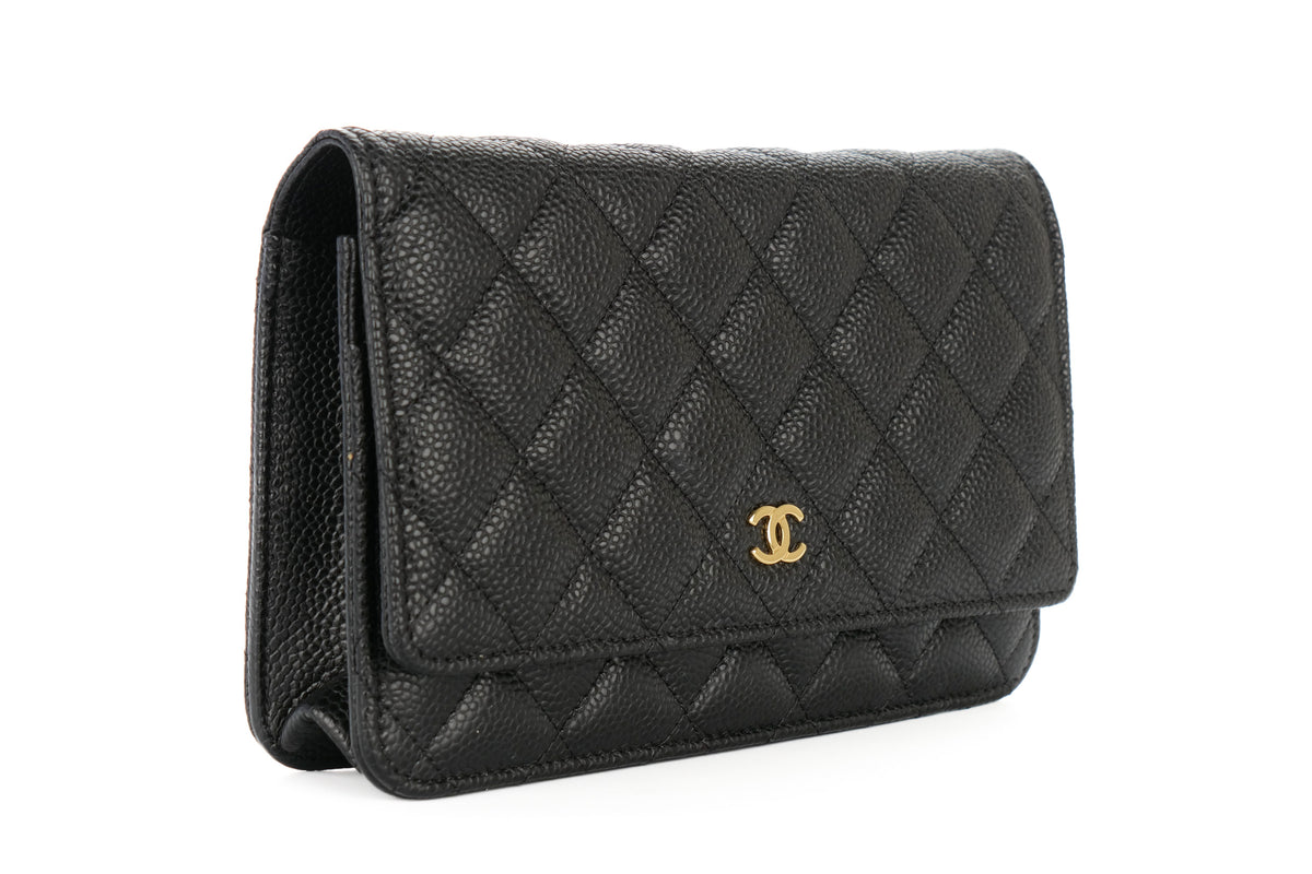 Chanel Wallet On Chain Quilted Black Caviar Gold Hardware - view 2