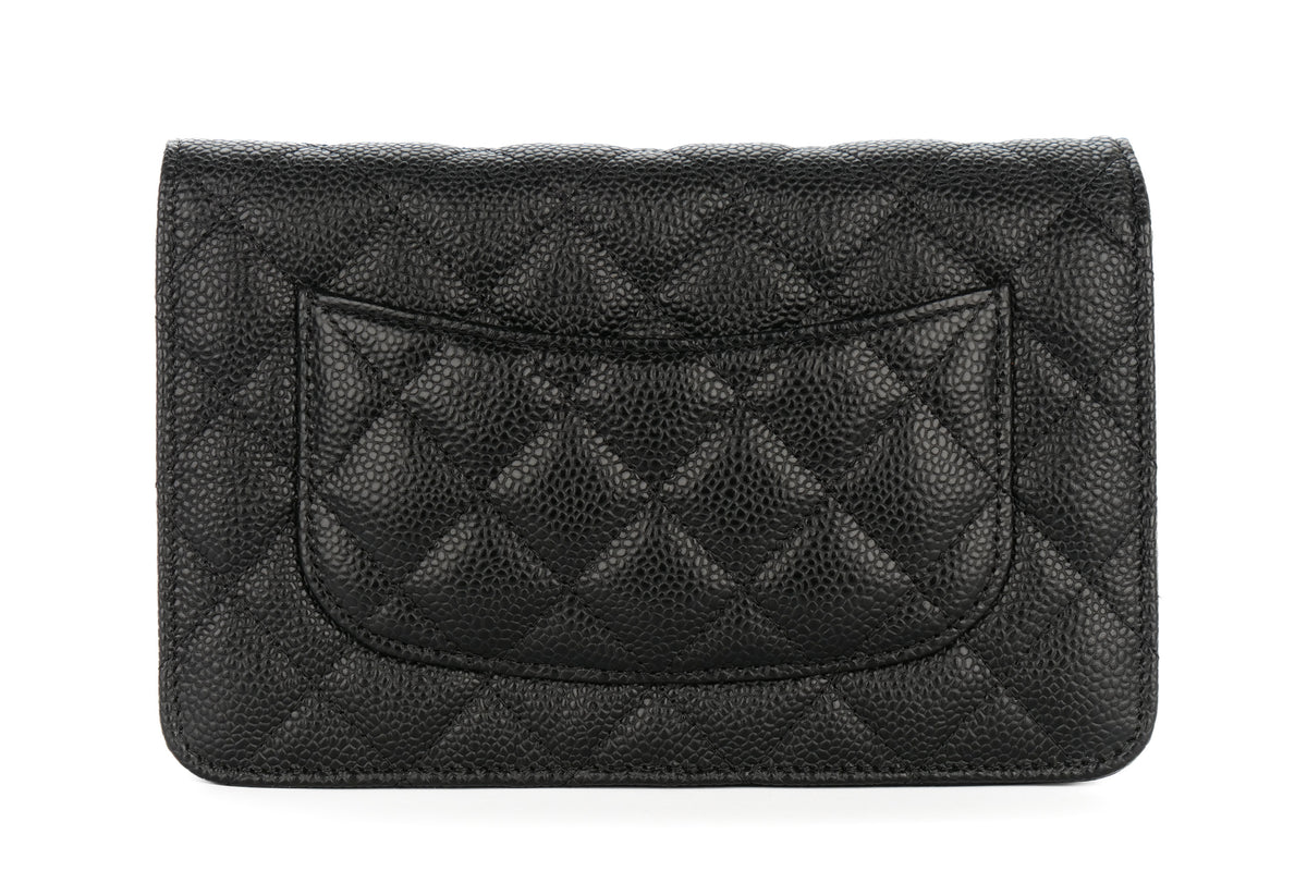 Chanel Wallet On Chain Quilted Black Caviar Gold Hardware - view 3