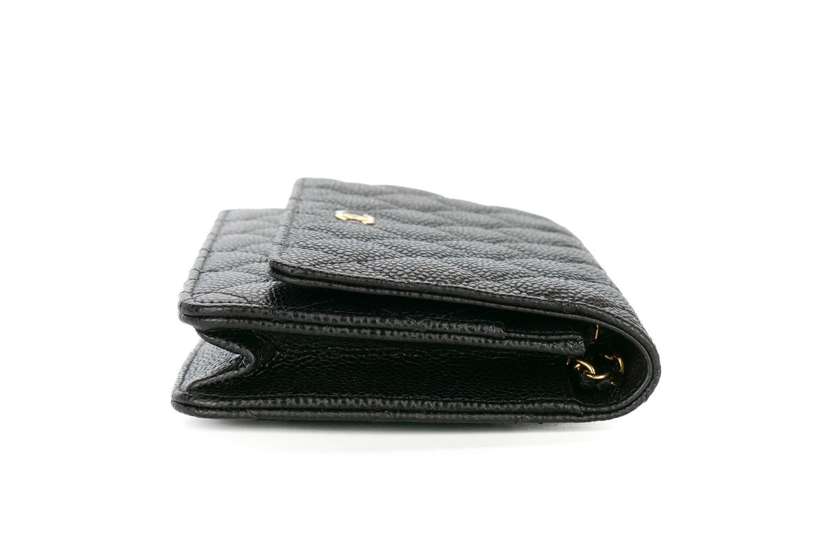 Chanel Wallet On Chain Quilted Black Caviar Gold Hardware - view 4