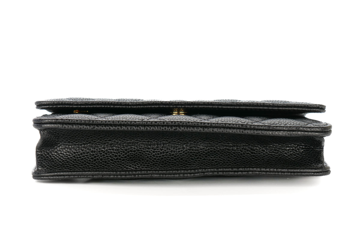 Chanel Wallet On Chain Quilted Black Caviar Gold Hardware - view 6