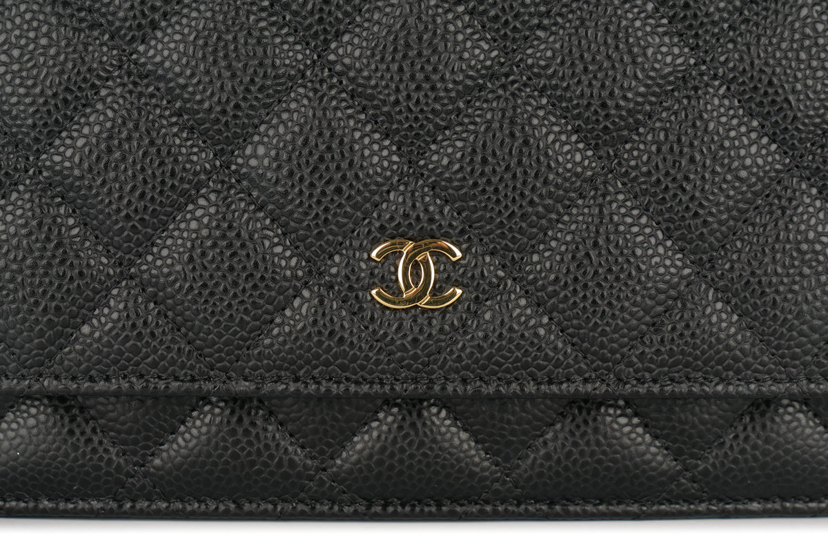 Chanel Wallet On Chain Quilted Black Caviar Gold Hardware - view 7