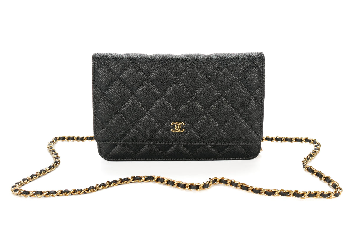 Chanel Wallet On Chain Quilted Black Caviar Gold Hardware - view 8