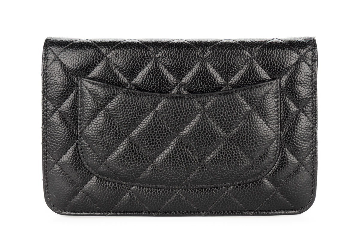 Chanel Wallet On Chain Black Caviar Silver Hardware - view 3