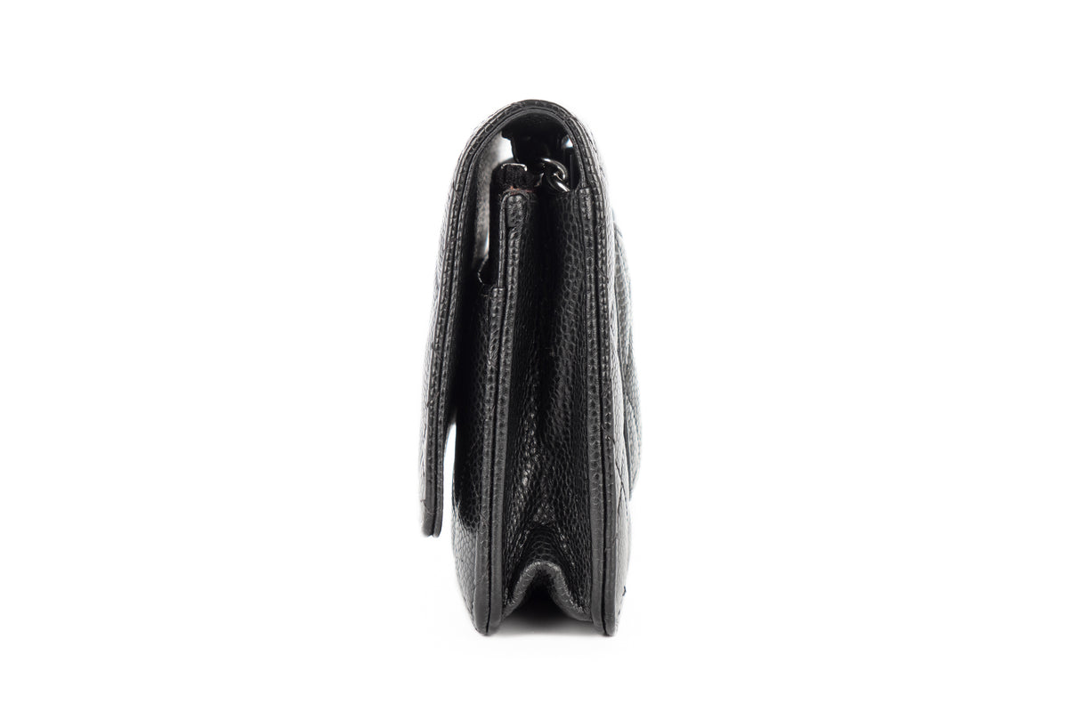 Chanel Wallet On Chain Black Caviar Silver Hardware - view 4