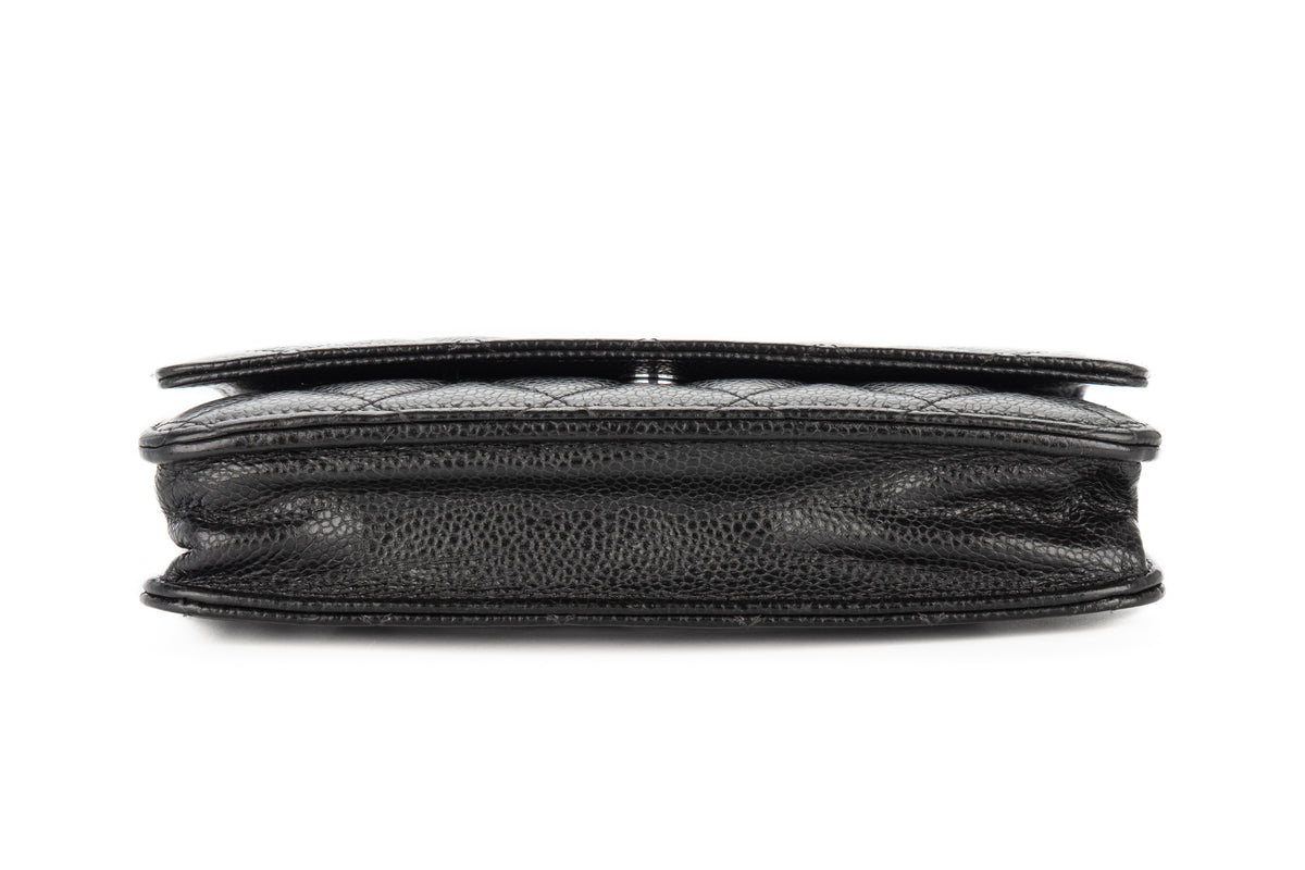 Chanel Wallet On Chain Black Caviar Silver Hardware - view 6