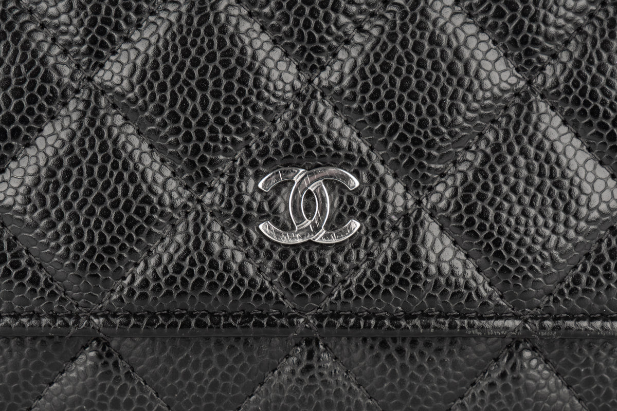 Chanel Wallet On Chain Black Caviar Silver Hardware - view 7