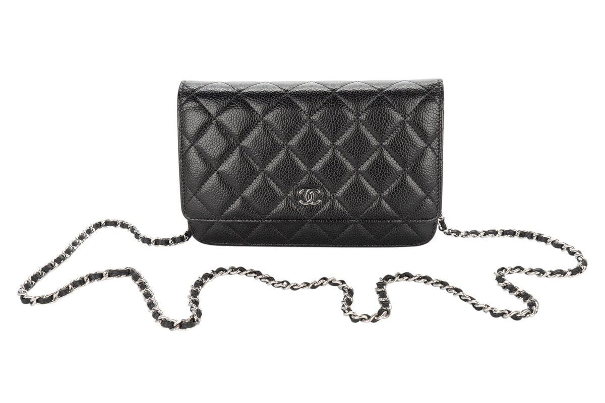 Chanel Wallet On Chain Black Caviar Silver Hardware - view 8