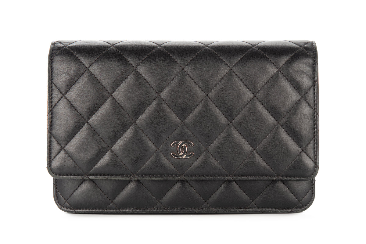 Chanel Wallet On Chain Black Lambskin Silver Hardware - view 1