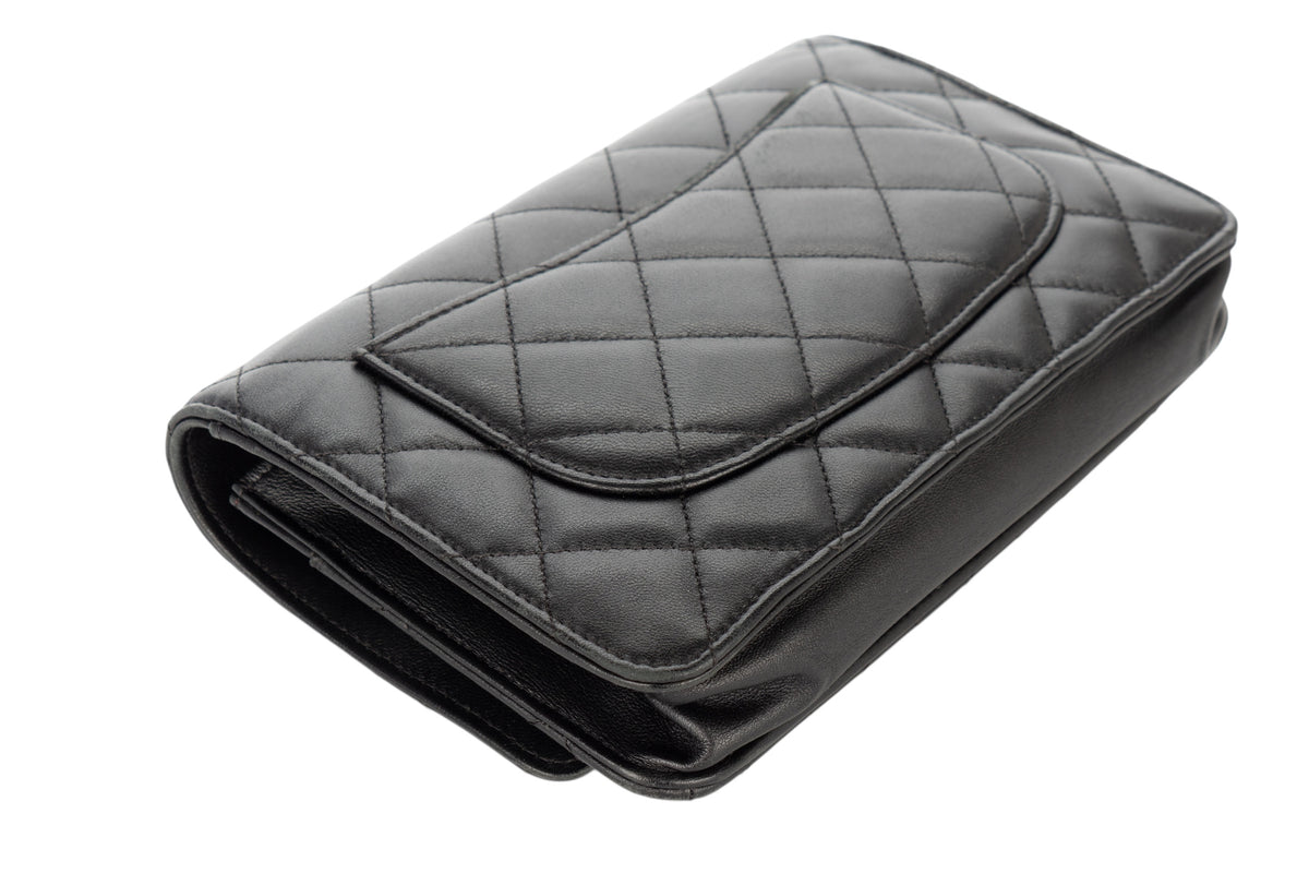 Chanel Wallet On Chain Black Lambskin Silver Hardware - view 13
