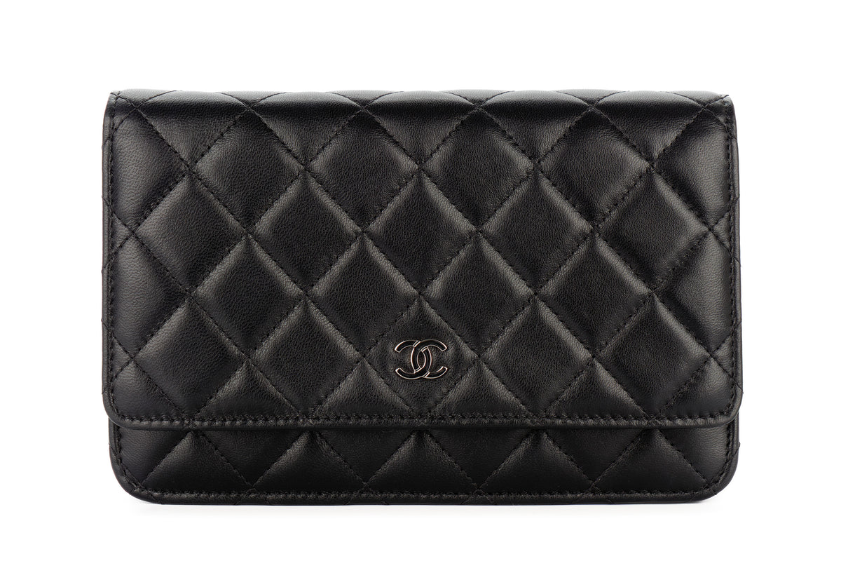 Chanel Wallet On Chain Black Lambskin Silver Hardware - view 1