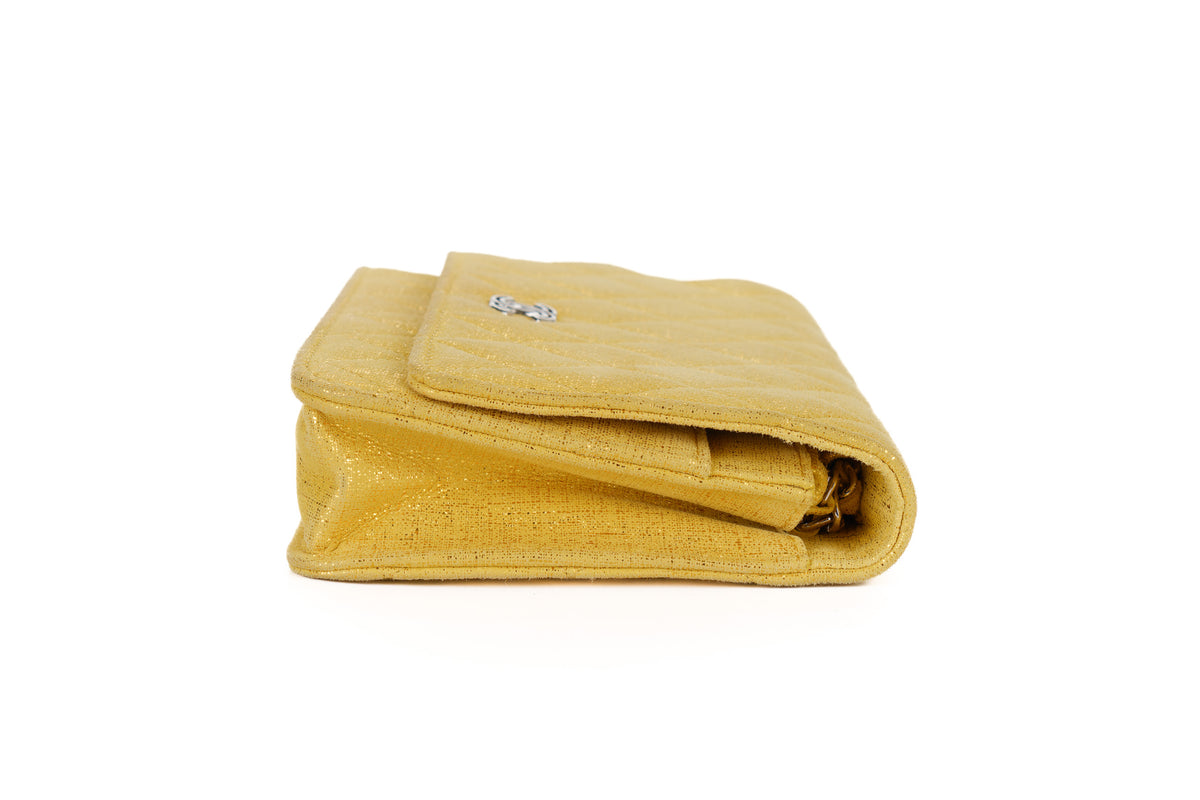 Chanel Wallet On Chain Gold Satin Silver Hardware - view 4