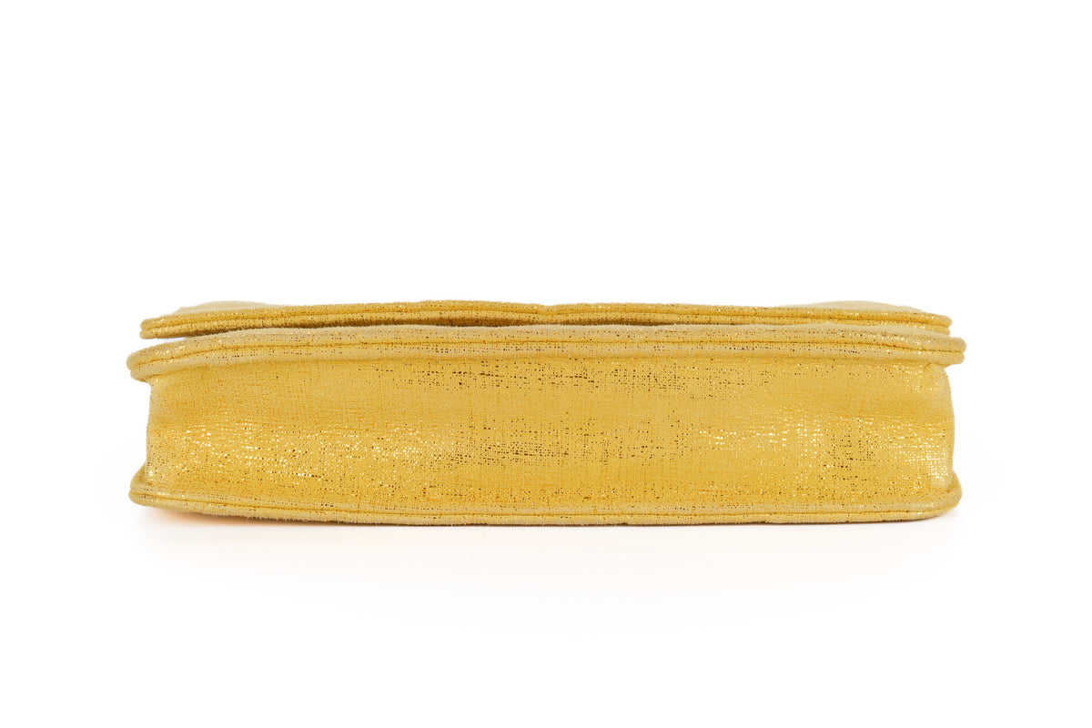 Chanel Wallet On Chain Gold Satin Silver Hardware - view 6