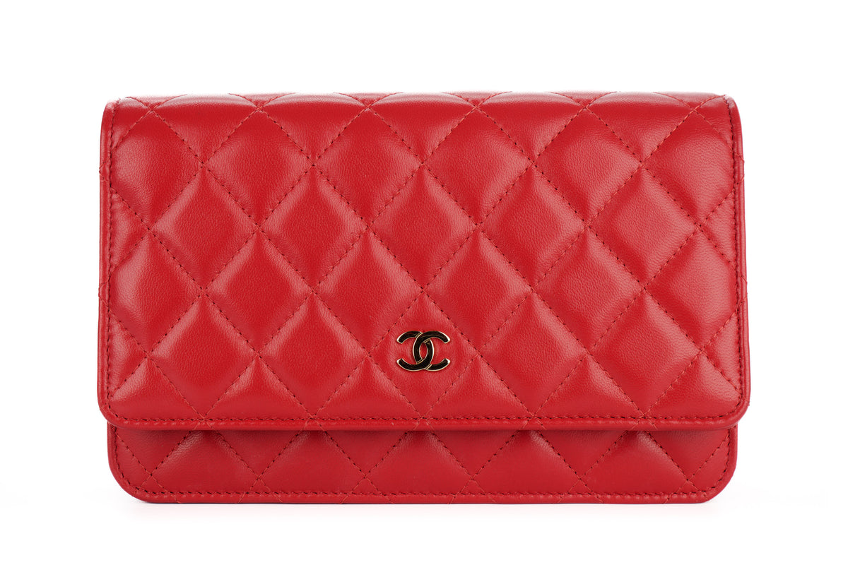 Chanel Wallet On Chain Red Lambskin Gold Hardware - view 1