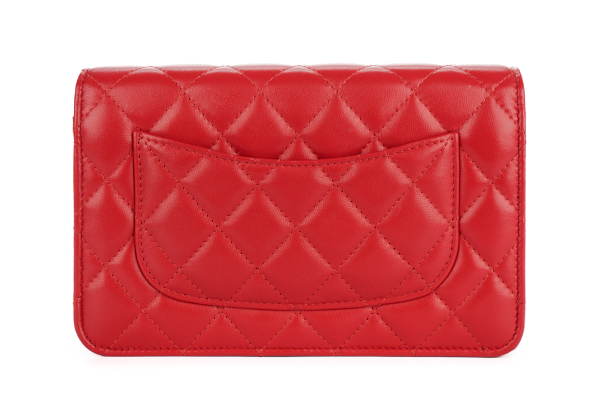 Chanel Wallet On Chain Red Lambskin Gold Hardware - view 3