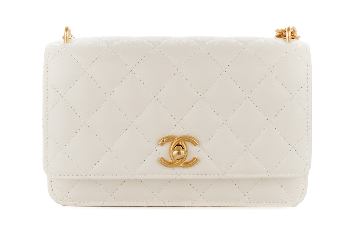 Chanel Wallet On Chain White Caviar Gold Hardware - view 1