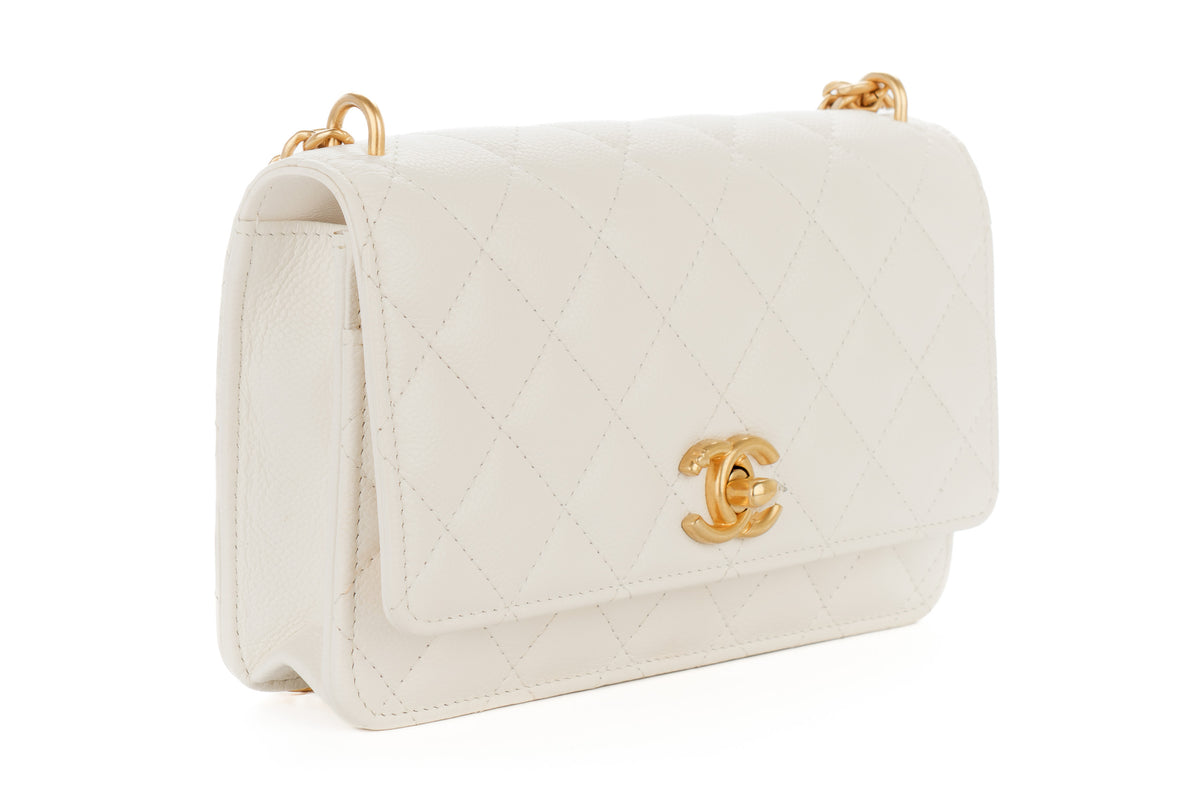 Chanel Wallet On Chain White Caviar Gold Hardware - view 2