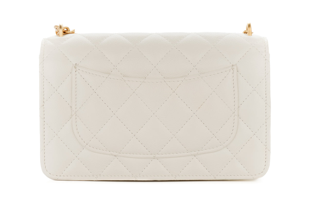 Chanel Wallet On Chain White Caviar Gold Hardware - view 3