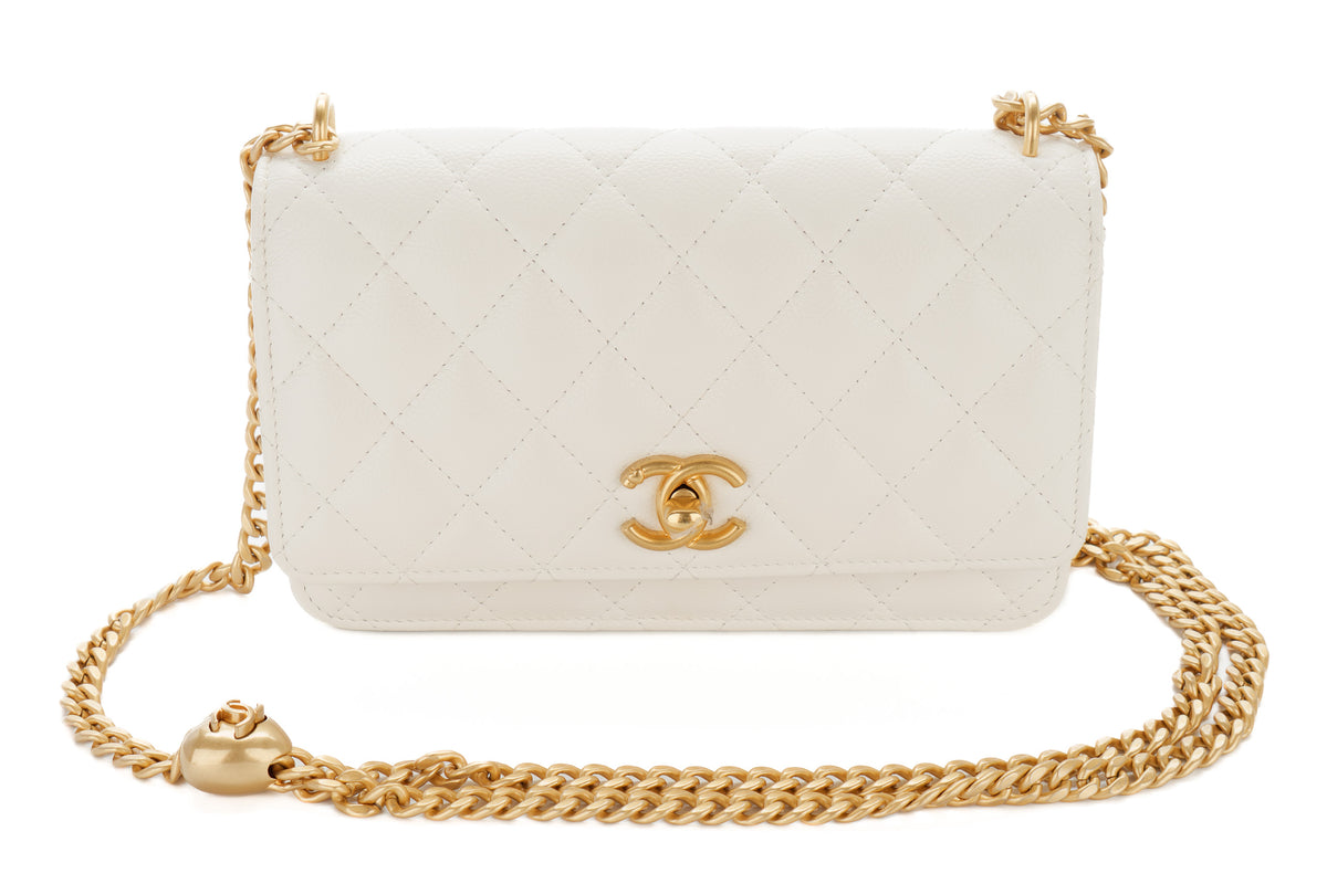 Chanel Wallet On Chain White Caviar Gold Hardware - view 8