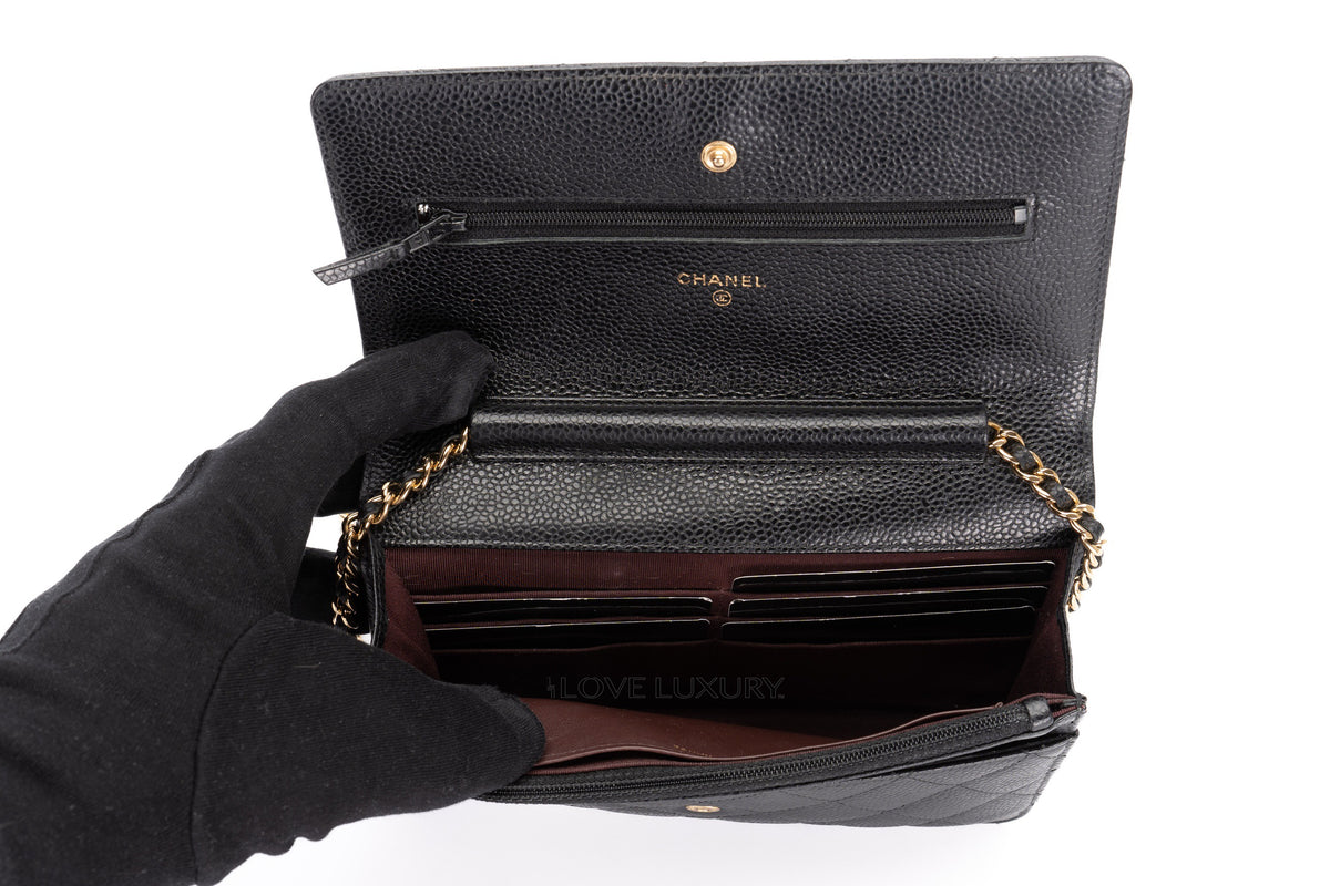 Chanel Wallet On Chain Black Caviar Gold Hardware - view 10