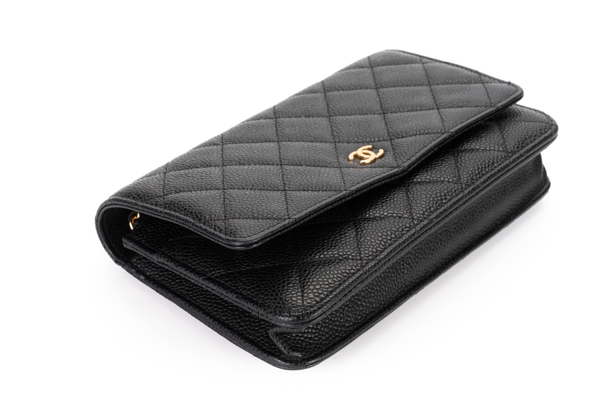 Chanel Wallet On Chain Black Caviar Gold Hardware - view 11