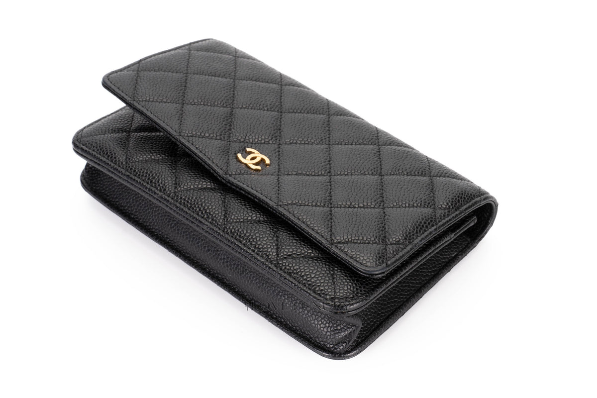 Chanel Wallet On Chain Black Caviar Gold Hardware - view 12