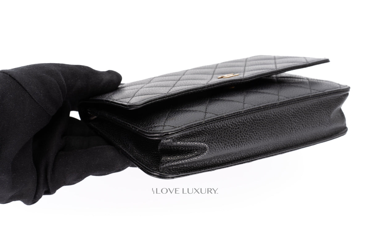 Chanel Wallet On Chain Black Caviar Gold Hardware - view 12