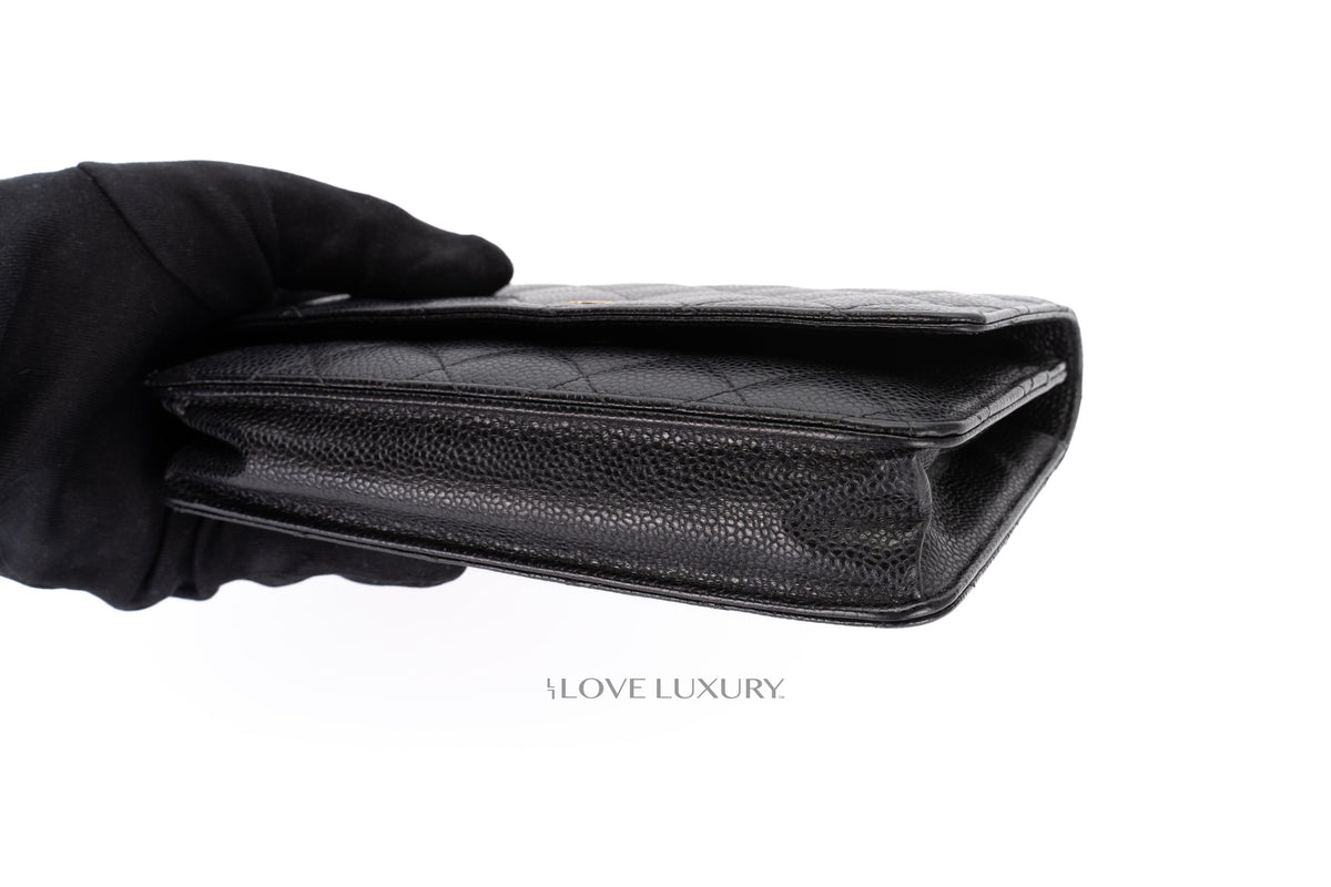 Chanel Wallet On Chain Black Caviar Gold Hardware - view 13