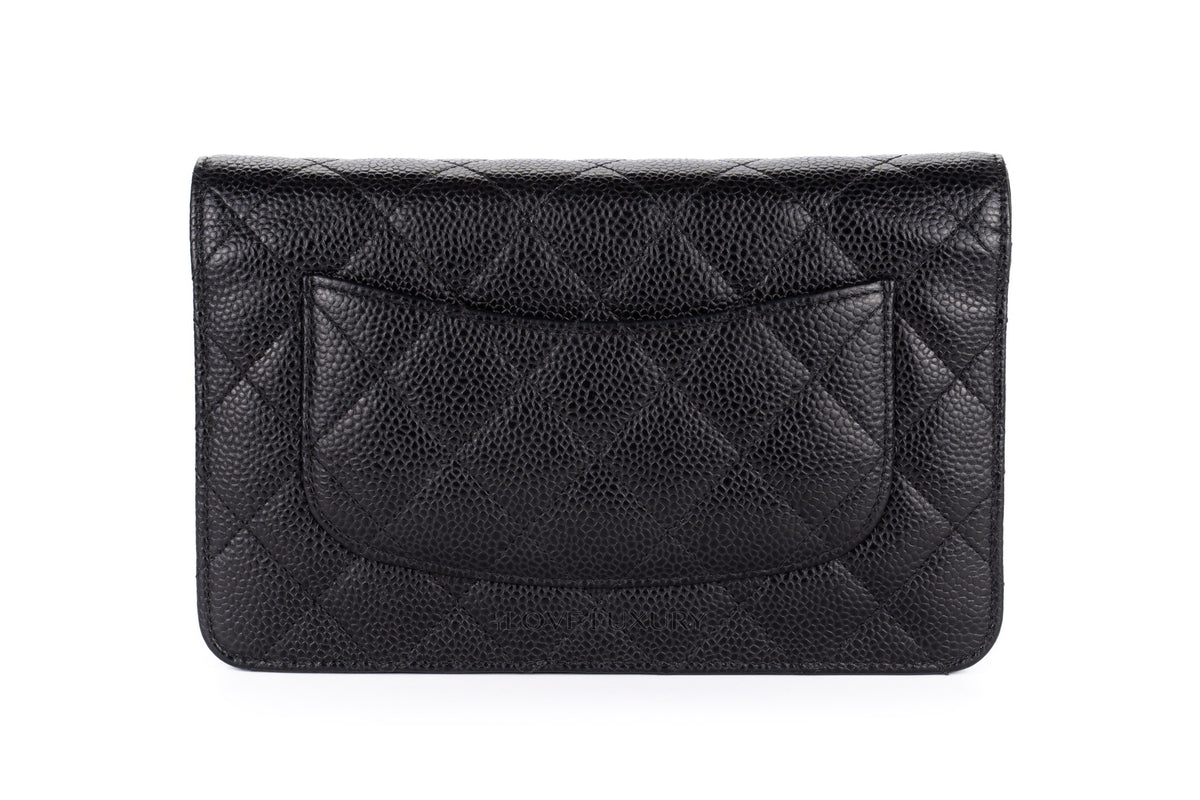 Chanel Wallet On Chain Black Caviar Gold Hardware - view 3