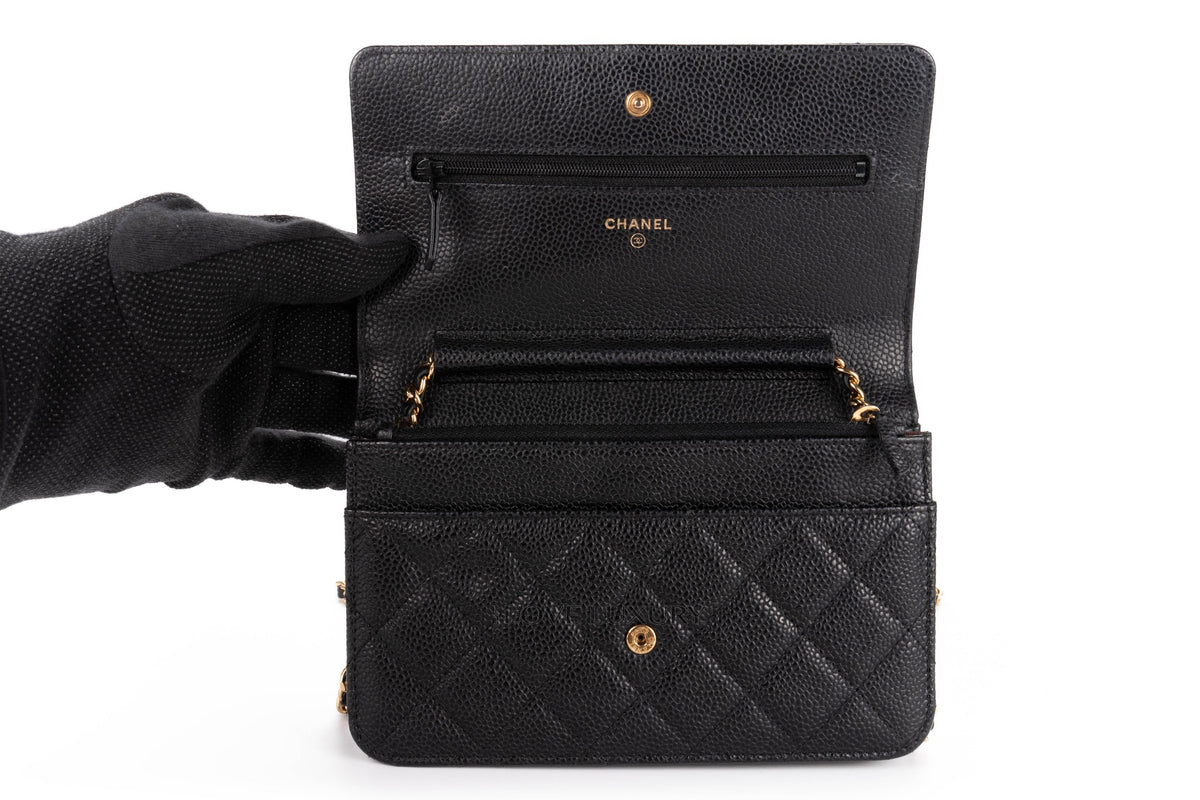Chanel Wallet On Chain Black Caviar Gold Hardware - view 9