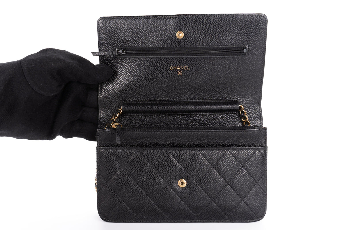 Chanel Wallet On Chain Black Caviar Gold Hardware - view 9