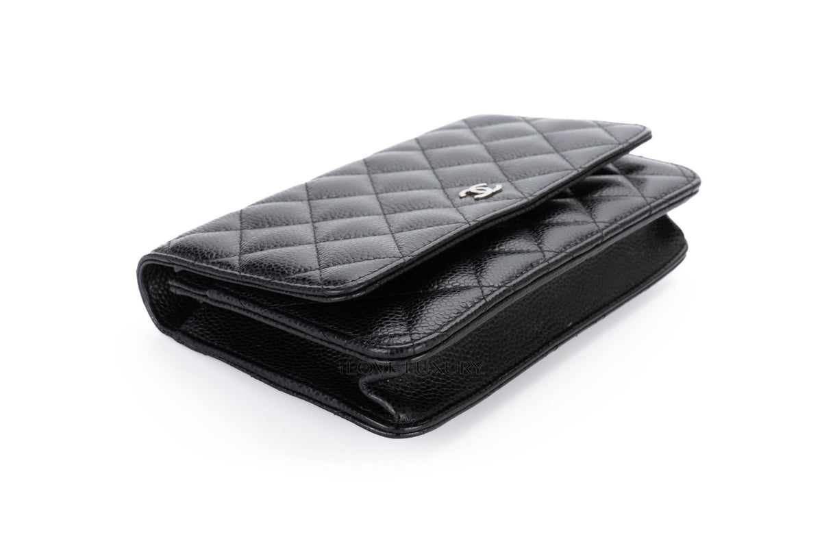 Chanel Wallet On Chain Black Caviar Silver Hardware - view 11