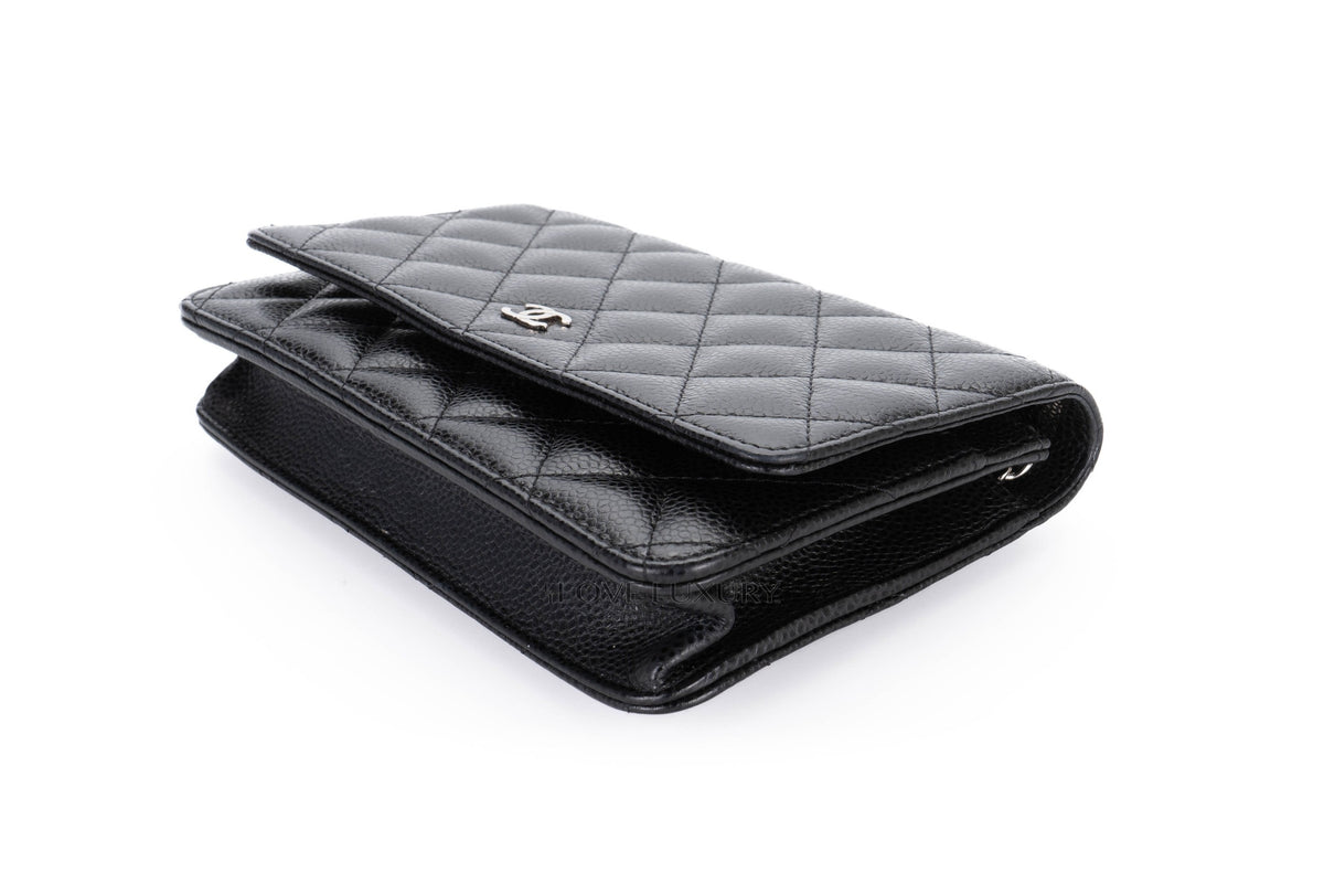 Chanel Wallet On Chain Black Caviar Silver Hardware - view 12