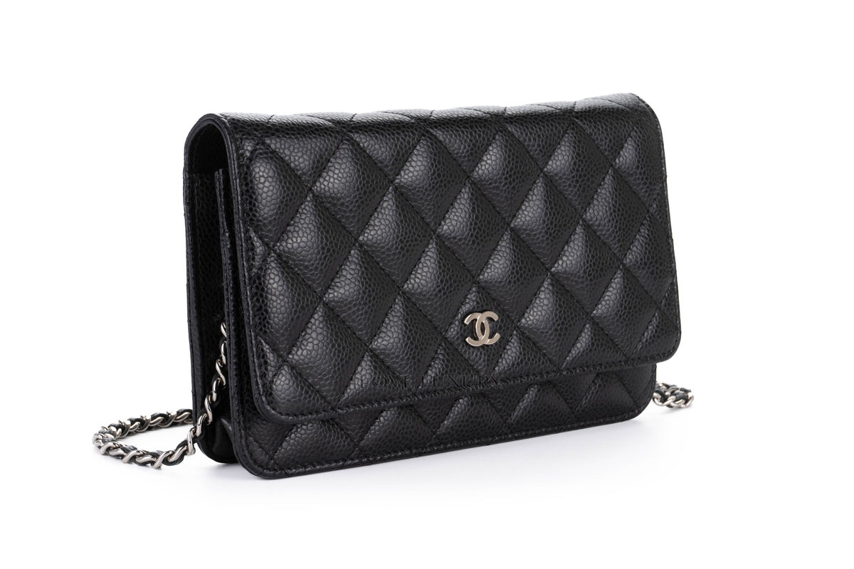 Chanel Wallet On Chain Black Caviar Silver Hardware - view 2