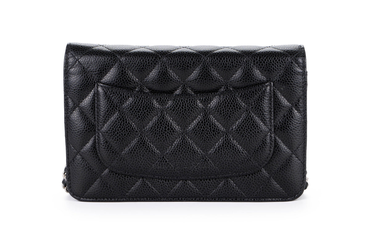 Chanel Wallet On Chain Black Caviar Silver Hardware - view 3