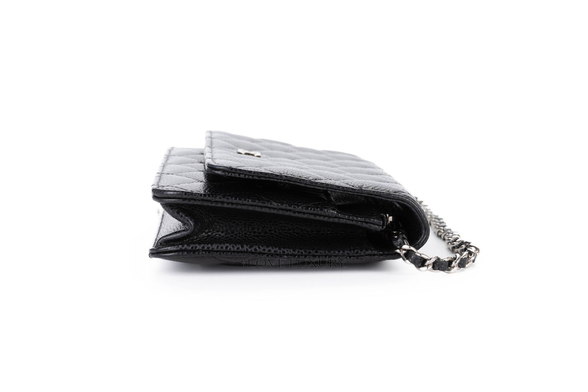 Chanel Wallet On Chain Black Caviar Silver Hardware - view 4