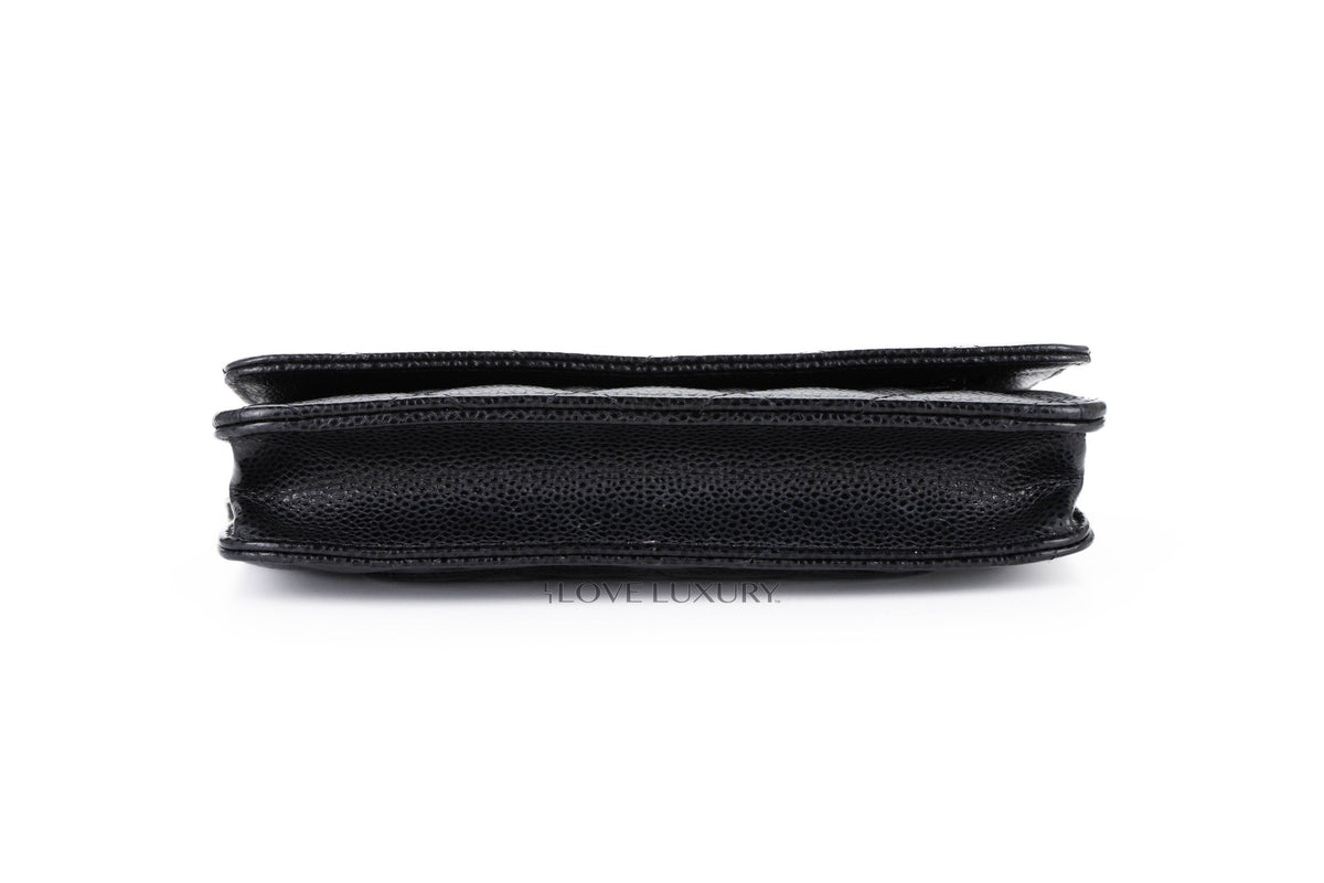 Chanel Wallet On Chain Black Caviar Silver Hardware - view 6