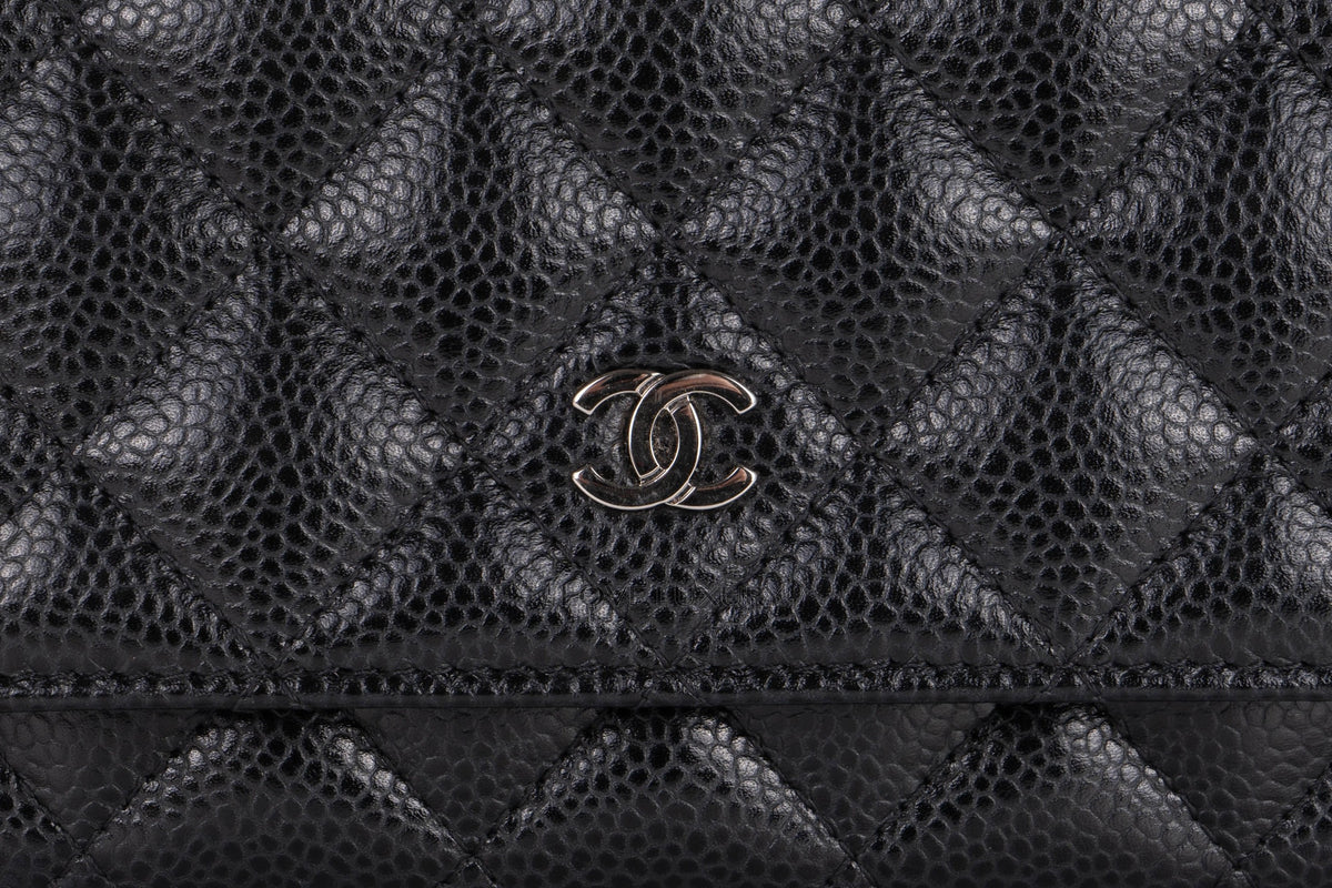 Chanel Wallet On Chain Black Caviar Silver Hardware - view 7