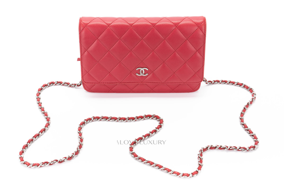 Chanel Wallet On Chain Pink Lambskin Silver Hardware - view 11