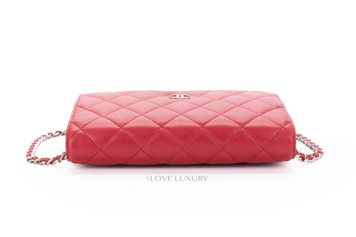 Chanel Wallet On Chain Pink Lambskin Silver Hardware - view 12