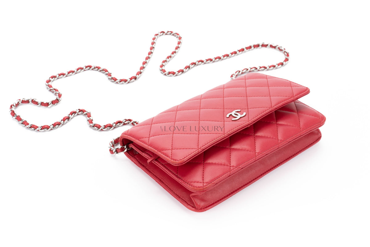 Chanel Wallet On Chain Pink Lambskin Silver Hardware - view 13