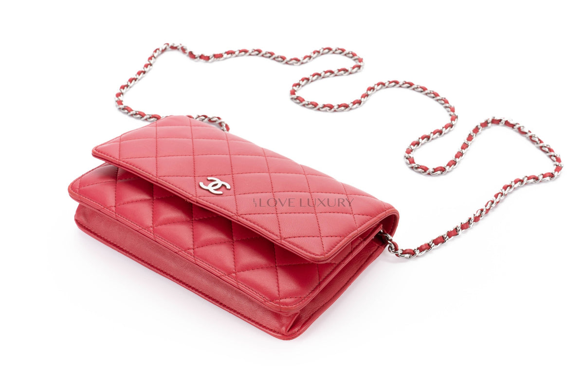 Chanel Wallet On Chain Pink Lambskin Silver Hardware - view 14