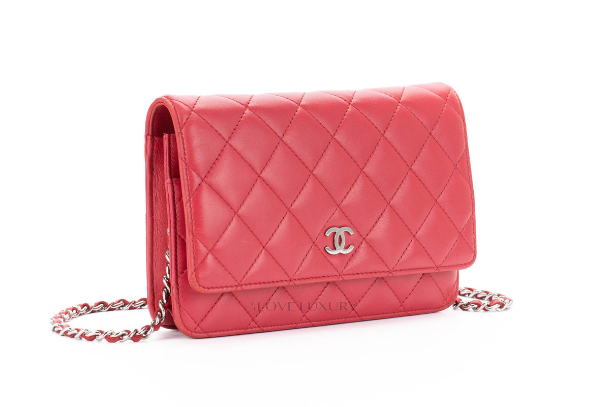 Chanel Wallet On Chain Pink Lambskin Silver Hardware - view 2