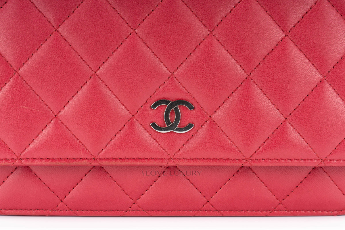 Chanel Wallet On Chain Pink Lambskin Silver Hardware - view 7