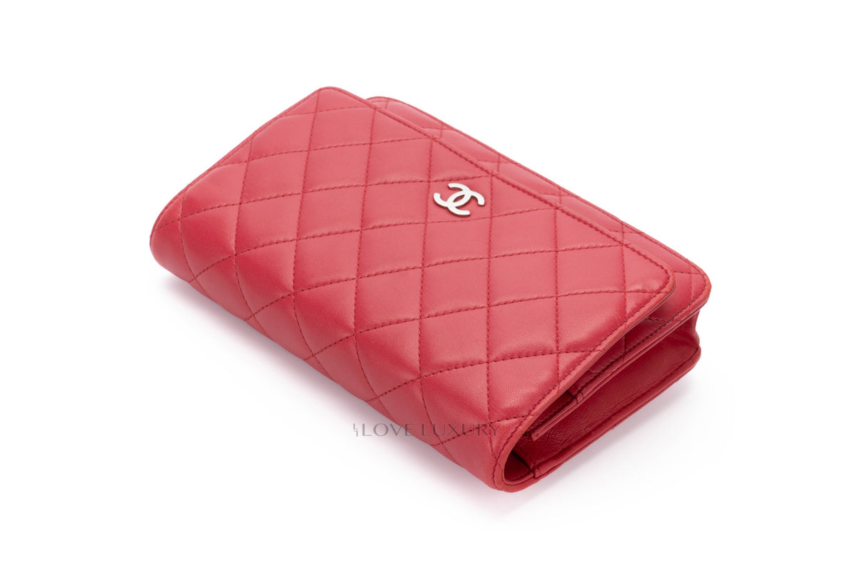 Chanel Wallet On Chain Pink Lambskin Silver Hardware - view 8