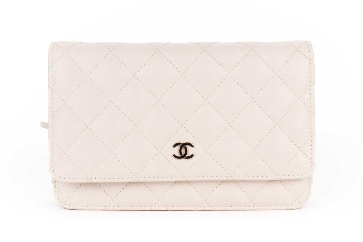 Chanel Wallet On Chain White Caviar Light Gold Hardware - view 1