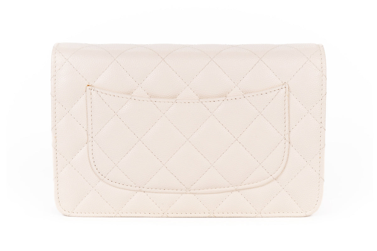 Chanel Wallet On Chain White Caviar Light Gold Hardware - view 3