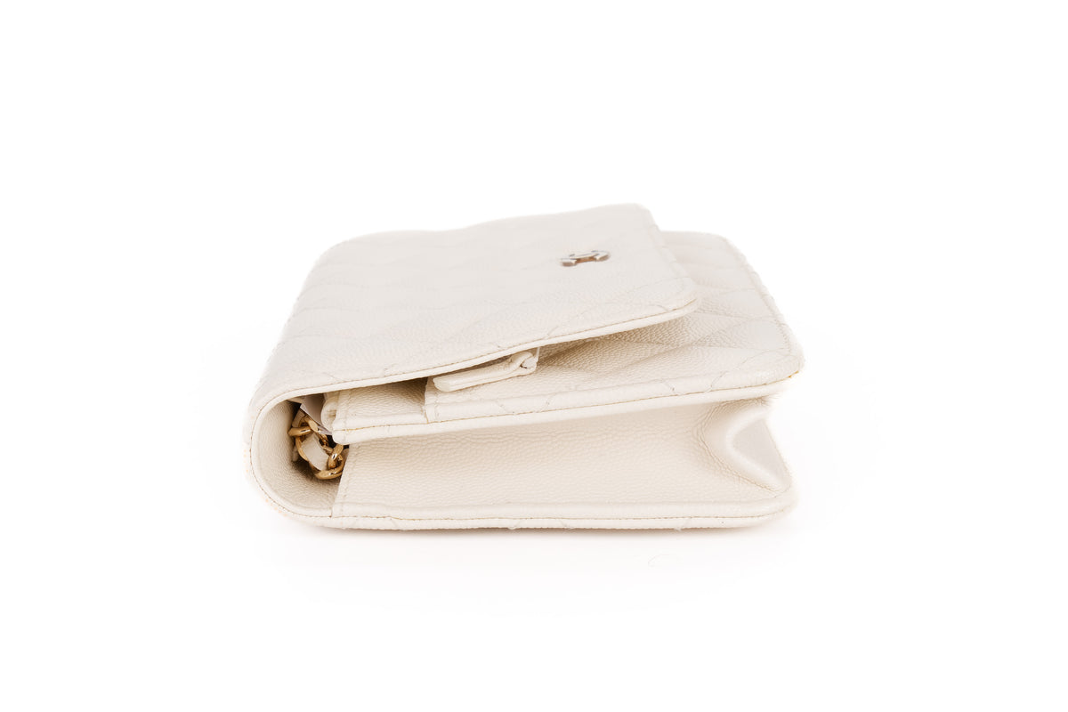Chanel Wallet On Chain White Caviar Light Gold Hardware - view 5