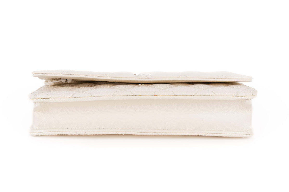 Chanel Wallet On Chain White Caviar Light Gold Hardware - view 6
